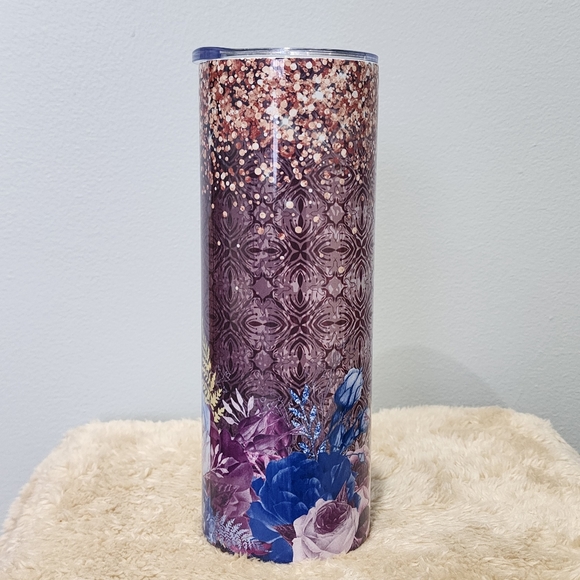 20 oz Decorative Stainless Steel Floral Tumbler - Picture 2 of 5